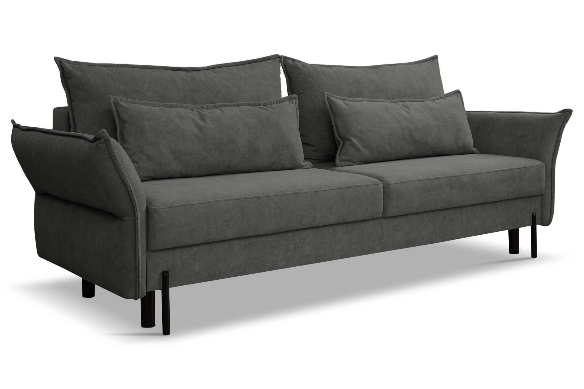 SCHLAFSOFA Volio mit Bettzeugcontainer Graphit - Graphitfarben, Holz/Textil (239/91/96cm) - Kaiser Möbel