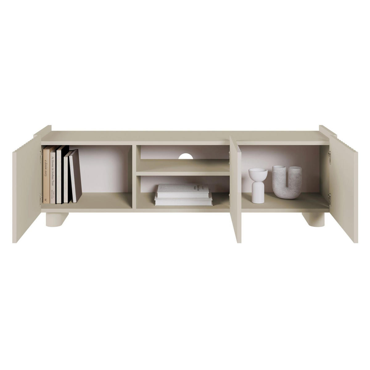 TV stolík Fiorra sivobéžový 144/49/39 cm - kašmírová, kompozitné drevo (144/49/38.3cm) - Selsey