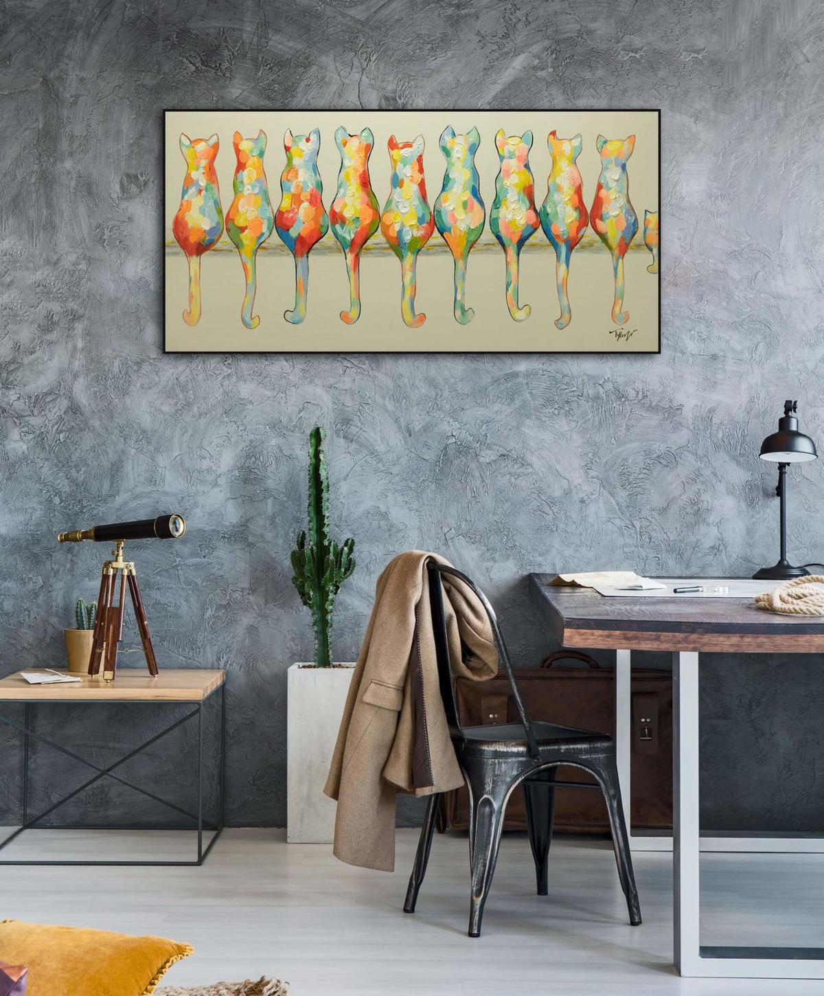 ACRYLBILD HANDGEMALT 120/60 cm - Multicolor, Holz/Textil (120/60cm) - KUNSTLOFT