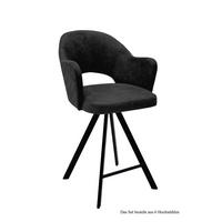 THEKENSTUHL drehbar (6er-Set) Diandra 59x104x61 Schwarz/Anthrazit - Anthrazit/Schwarz, Kunststoff (61/104/59cm) - 58aufmkessel