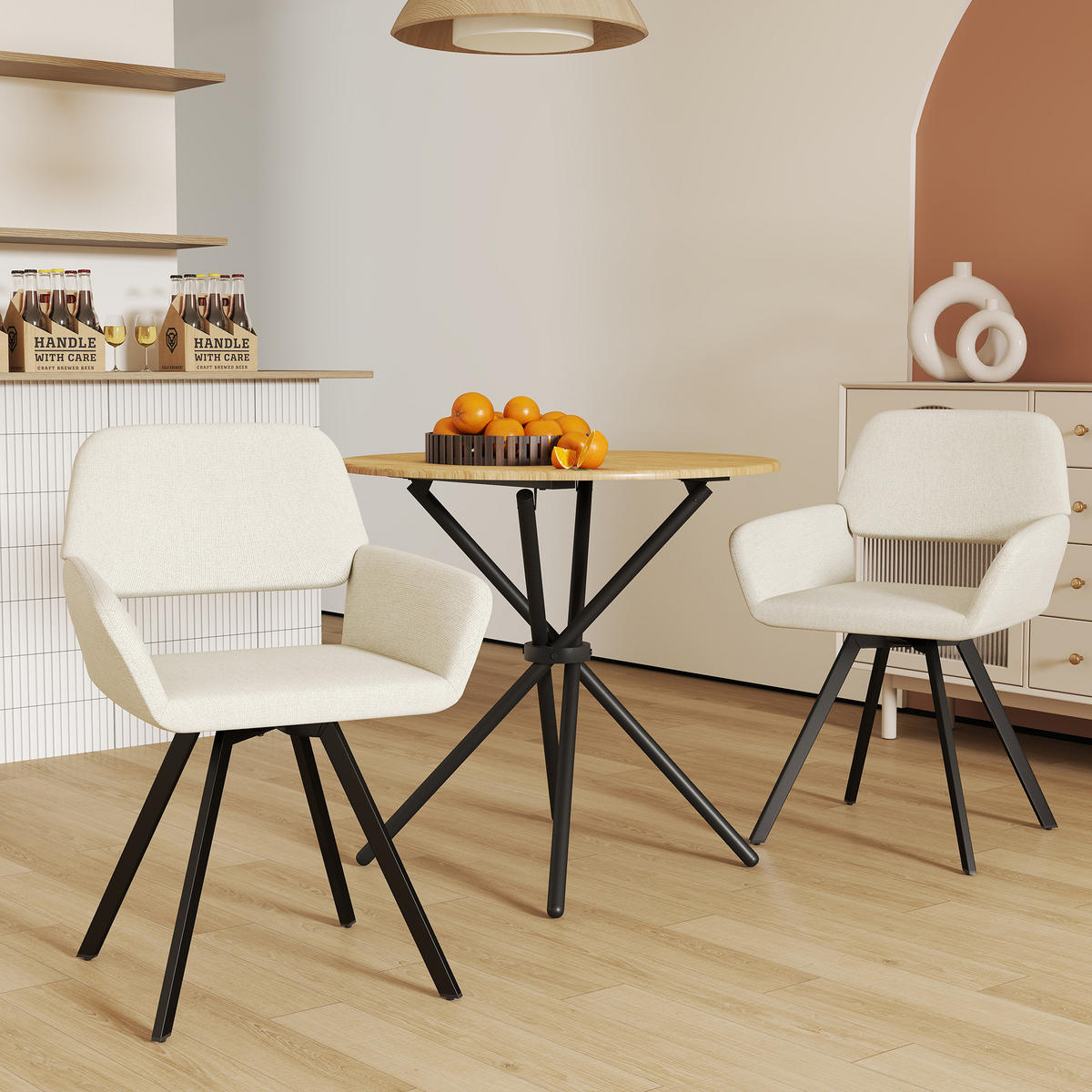 ESSTISCH 80/80/75 cm braun - Braun, Holz/Metall (80/80/75cm)