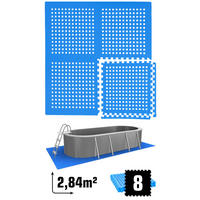 POOLMATTEN 2,8m² 8 EVA Matten 62 cm Blau - Blau, Kunststoff (62/62cm) - eyepower