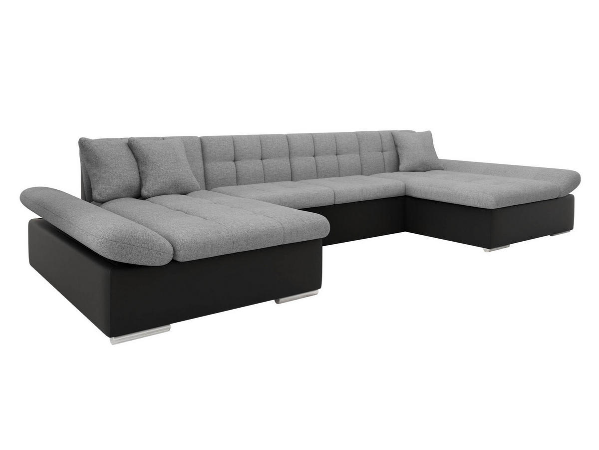 WOHNLANDSCHAFTEN Alia - Schwarz/Grau, Holz/Textil (360/75/160cm) - MIRJAN24