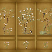 FOTOTAPETE Blumen und Vögel 318 x 280 cm - Gelb, Papier (318/280cm) - Sanders & Sanders