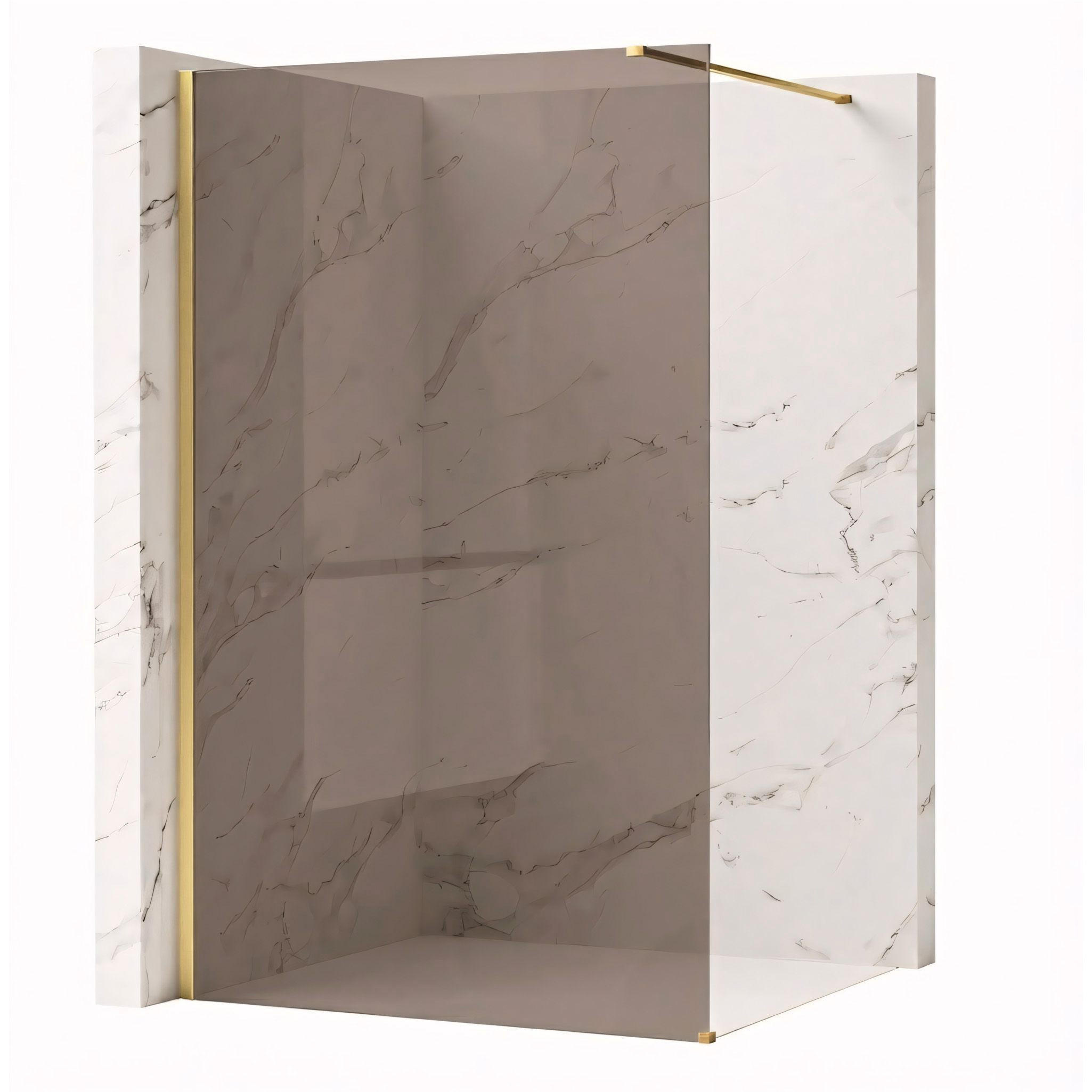 REA Duschwand Gold 100x195x120 cm
