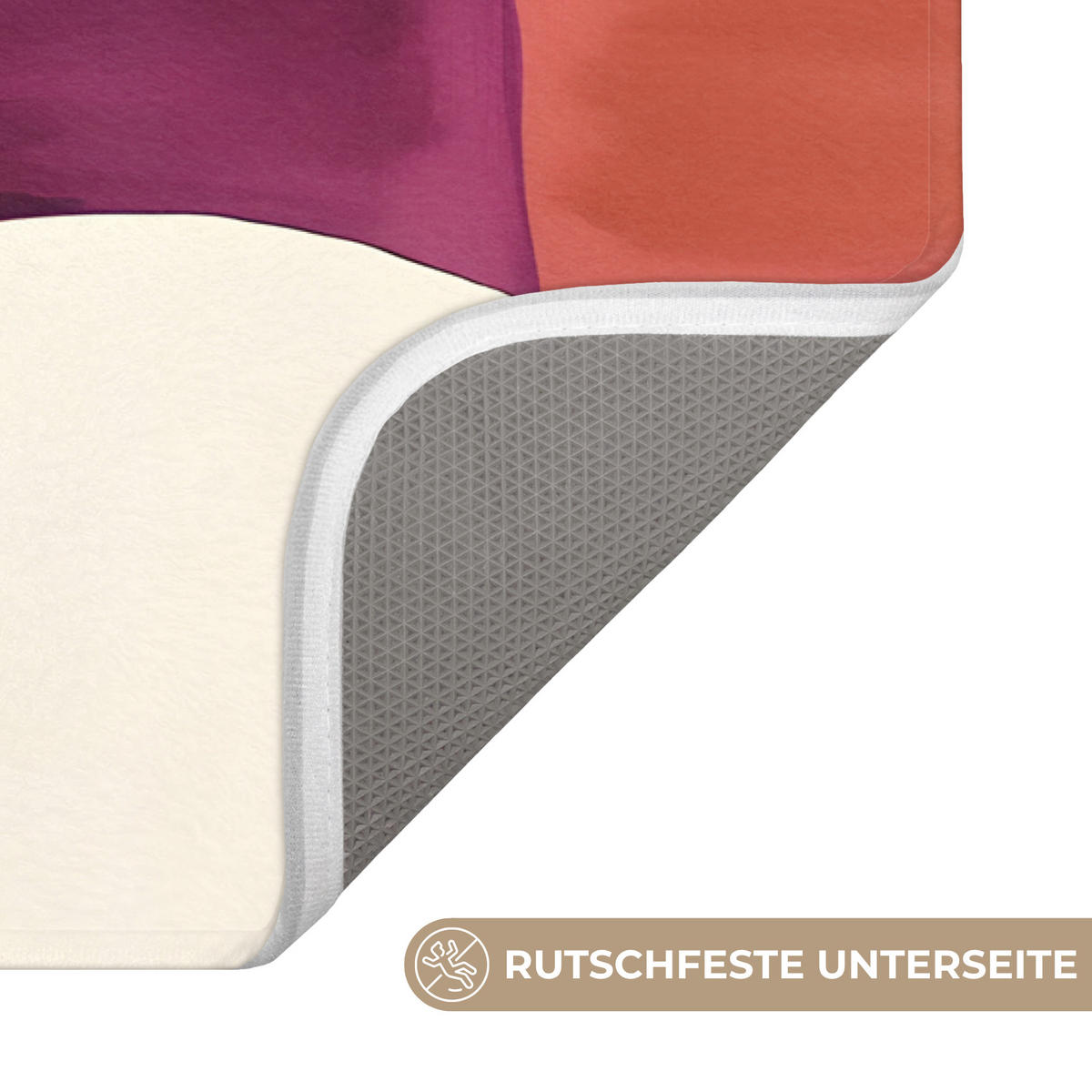 KOUPELNOVÁ PŘEDLOŽKA Tvary - abstraktní - barevné 60x40 cm - terakotová, textil/plast (60/40cm) - OnlyWow