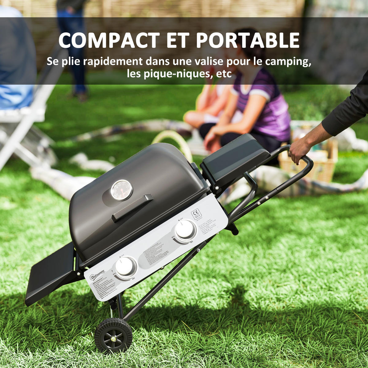 GASGRILL DE-18619 Schwarz - Schwarz, Metall (50/102/101cm) - ComfortXL