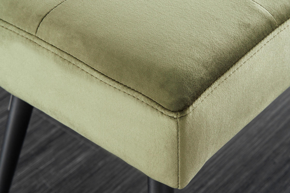 SITZBANK BOUTIQUE Samt Grün 100 cm - Schwarz/Grün, Textil/Metall (100/45/35cm) - riess-ambiente