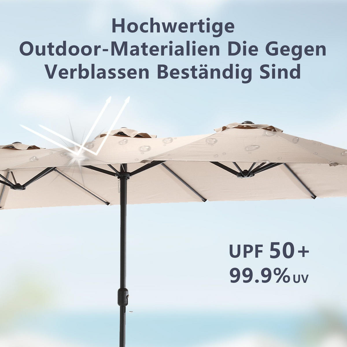 SONNENSCHIRM 453x267cm,Aluminium,Sonnenschutz,Khaki - Braun, Metall (453/267cm) - LVHOM