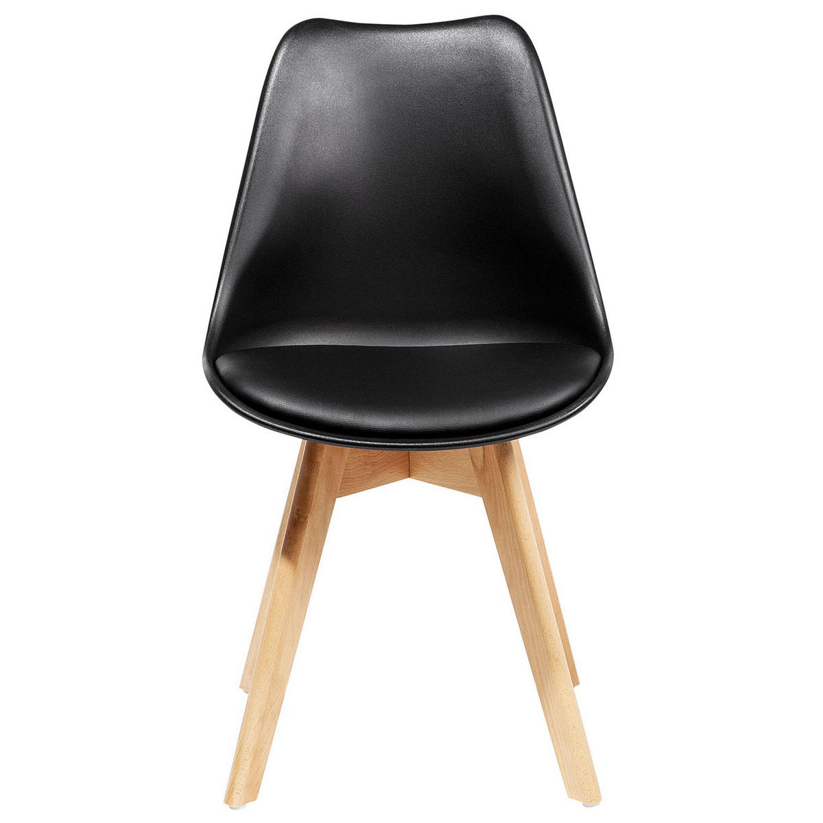 STUHL 2er-Set Kunststoff Schwarz Dakota II - Schwarz, Holz/Kunststoff (47/84/43cm) - Beliani