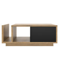 COUCHTISCH Naturfarben mit LED und Stauraum 99.5/53/38 cm - Naturfarben, Holzwerkstoff (53/99.5/38cm) - PANGIVO