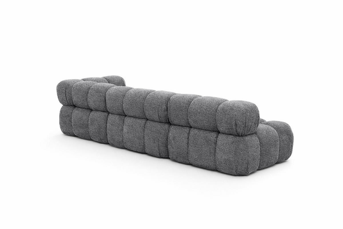 ECKSOFA L-Form Modulare, Bouclé-Stoff Abriamo, Dunkelgrau, Links, Selia - Dunkelgrau, Holz (285/160cm) - Kaiser Möbel