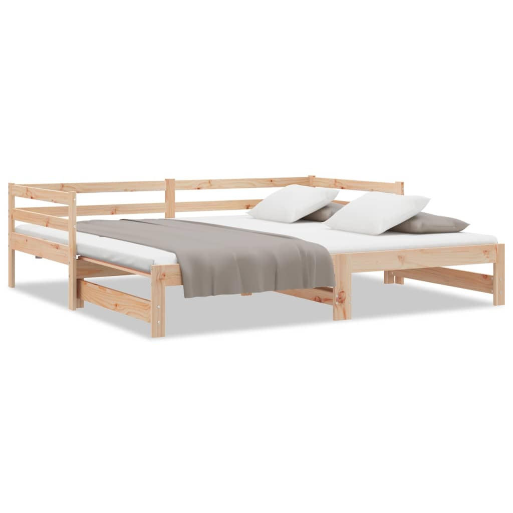 AUSZIEHBARES Tagesbett Ohne Matratze 80/200 Cm - Braun, Naturmaterialen (80/200cm) - vidaXL