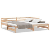 AUSZIEHBARES Tagesbett Ohne Matratze 80/200 Cm - Braun, Naturmaterialen (80/200cm) - vidaXL