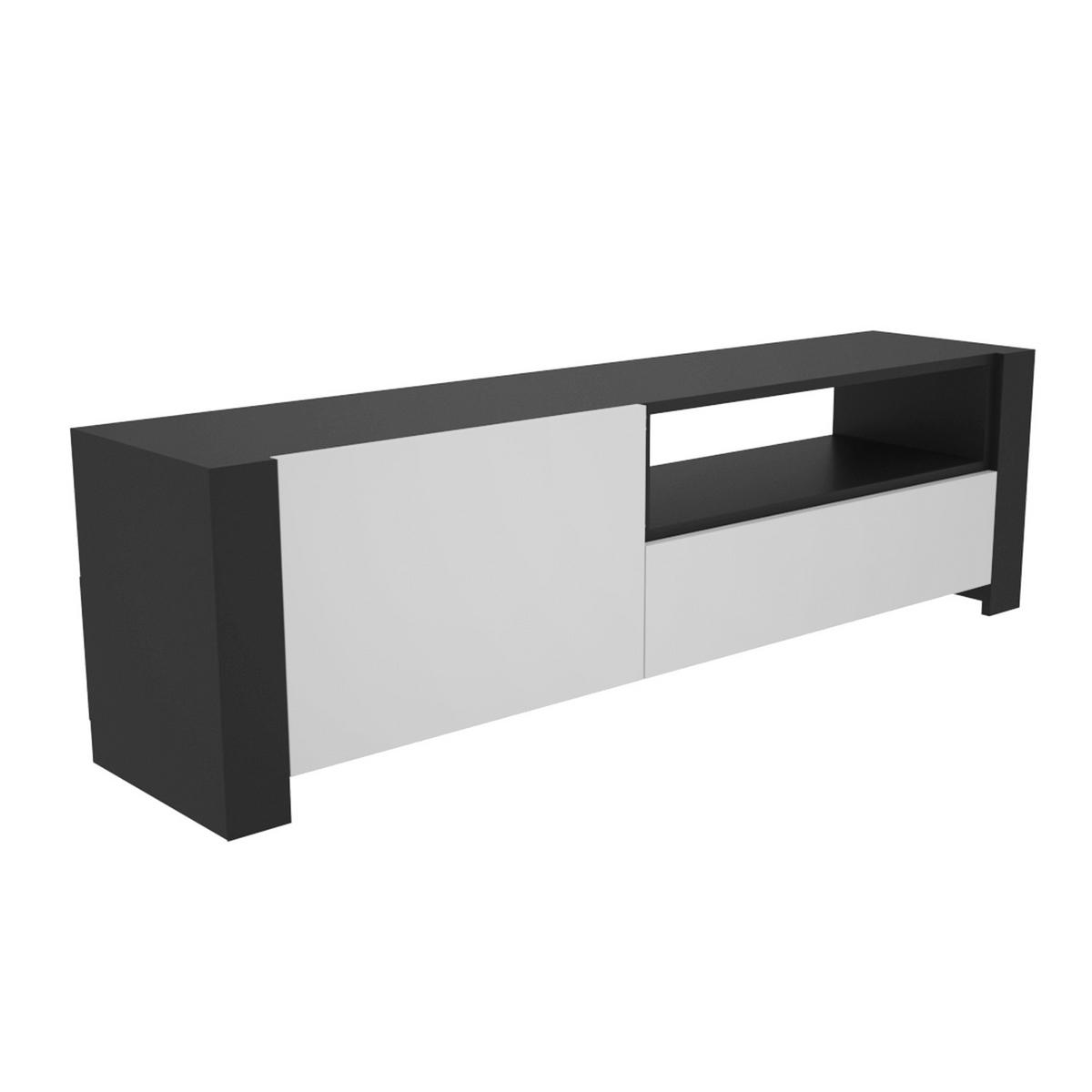 TV-ELEMENT Piedmont Anthrazit Weiss - Dunkelgrau/Weiß, Holzwerkstoff (160/46/36.8cm)