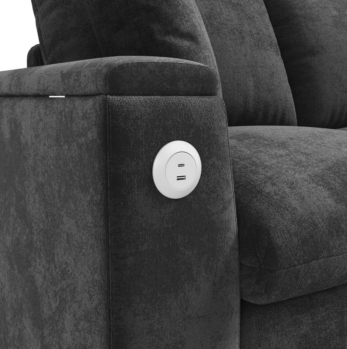 ECKSOFA 280/137/84 cm aus Chenille mit Schlaffunktion und Stauraum Grau - Grau, Textil (137/280cm) - Modenvie