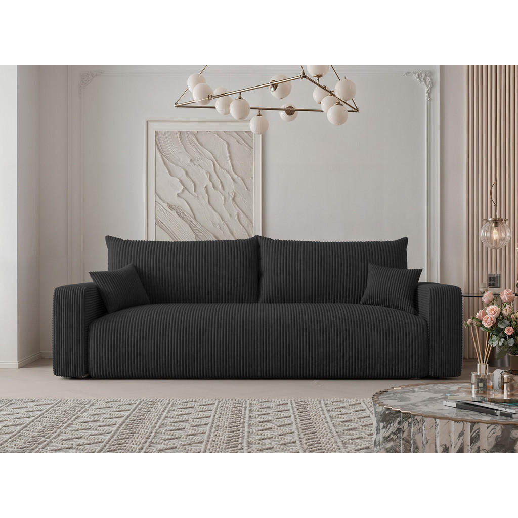 Thumbnail - Idohome Sofa, Schwarz, Holzwerkstoff, 246x79x93 cm, Wohnzimmer, Sofas & Couches, Schlafsofas
