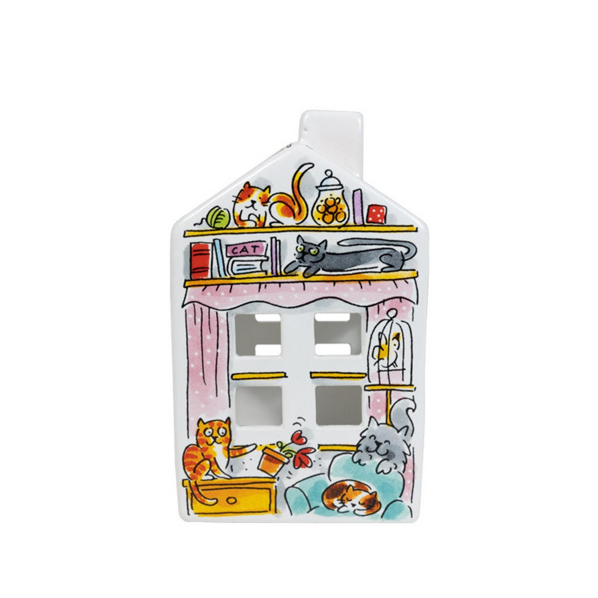 LICHTHAUS Katze in Bunt - 14,5cm - Multicolor, Keramik (8.5/14.5/8.3cm) - Blond Amsterdam