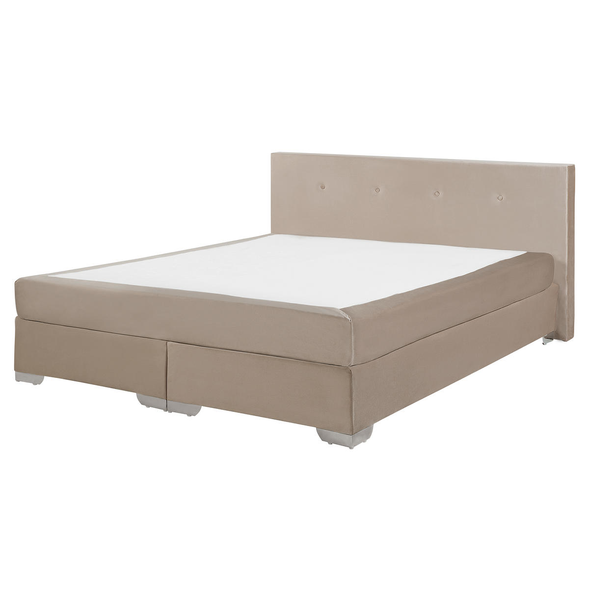BOXSPRINGBETT 180/200cm Helles Beige Consul - Beige, Textil (180/200cm) - Beliani