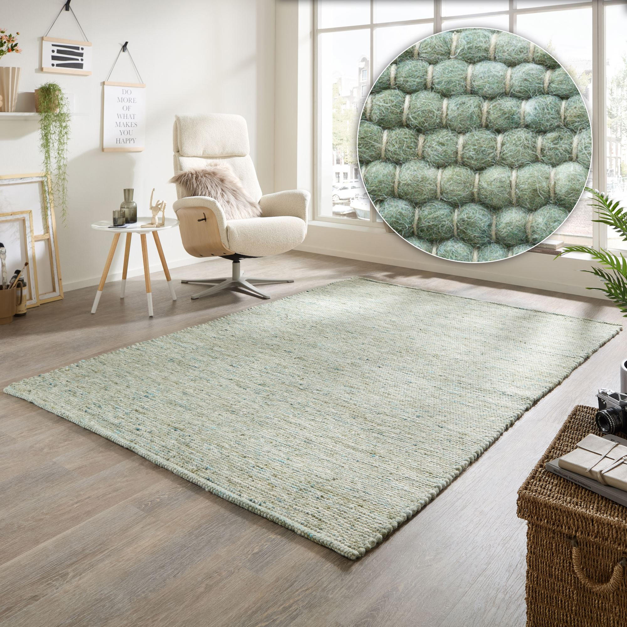 HANDWEBTEPPICH Atlas 170x240 cm - Grün, Textil (170/240cm) - Rug and Roll