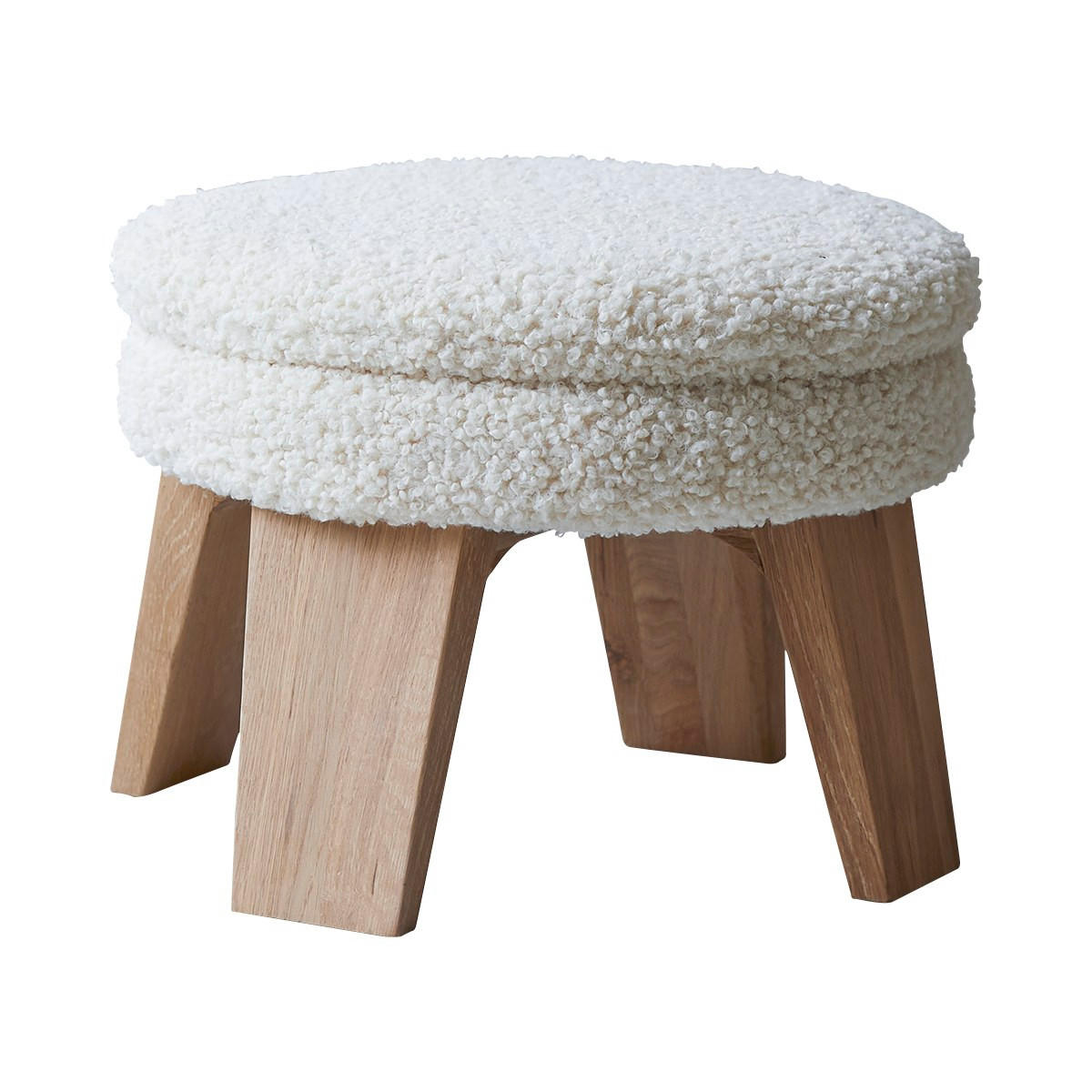 HOCKER Mattak Weiß aus Stoff - Weiß, Textil (50/40/50cm) - Tikamoon