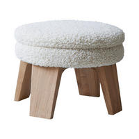 HOCKER Mattak Weiß aus Stoff - Weiß, Textil (50/40/50cm) - Tikamoon
