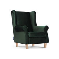 OHRENSESSEL MILES Massivholzbeine, grün - Grün, Holzwerkstoff/Buchenholz (82/105/97cm) - KONSIMO®