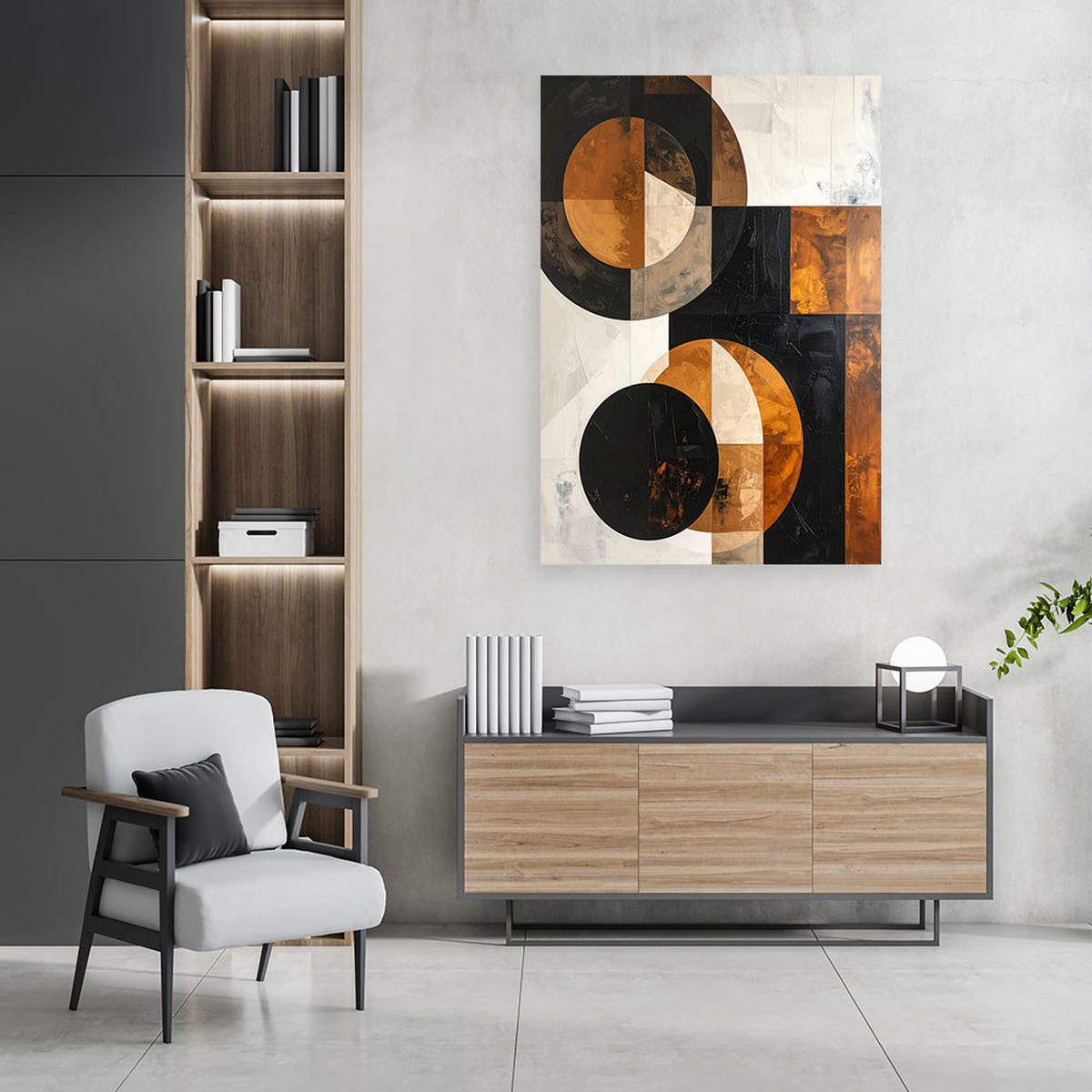 LEINWANDBILD 3D und geometrisch 60x90cm - Braun, Textil (60/90cm) - Feeby