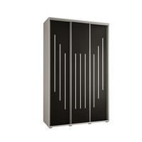 SCHWEBETÜRENSCHRANK 235,2/150/60 3-türig - Silberfarben/Schwarz, Holz/Metall (150/235/60cm) - Abiks Möbel