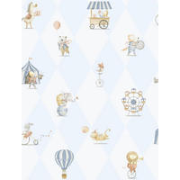 TAPETE Zirkus 53 cm x 10.05 m - Blau, Papier (53/0.1cm) - Sanders & Sanders