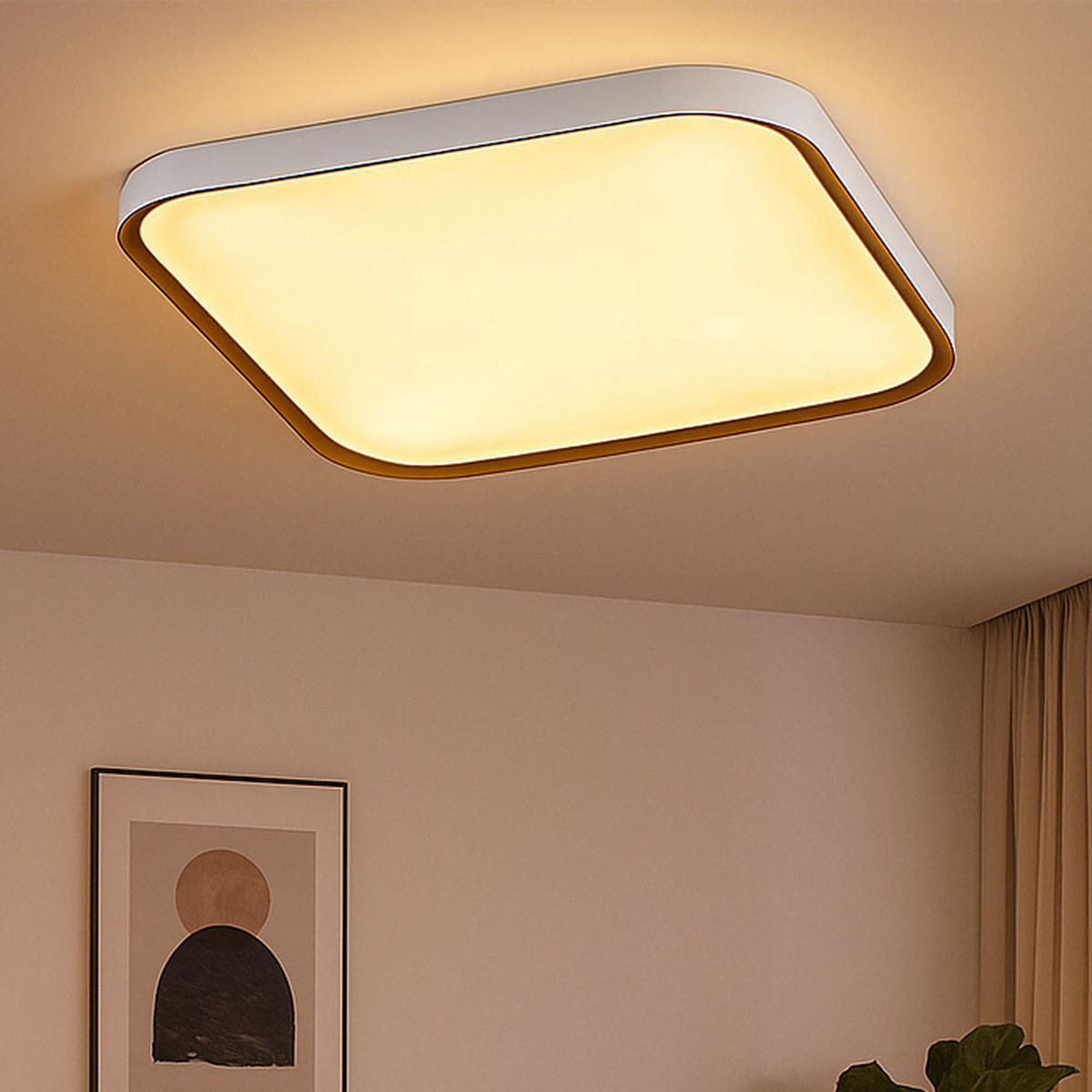 LED DECKENLEUCHTE Metall Weiß - Weiß, Metall (48/48/4cm) - Wofi