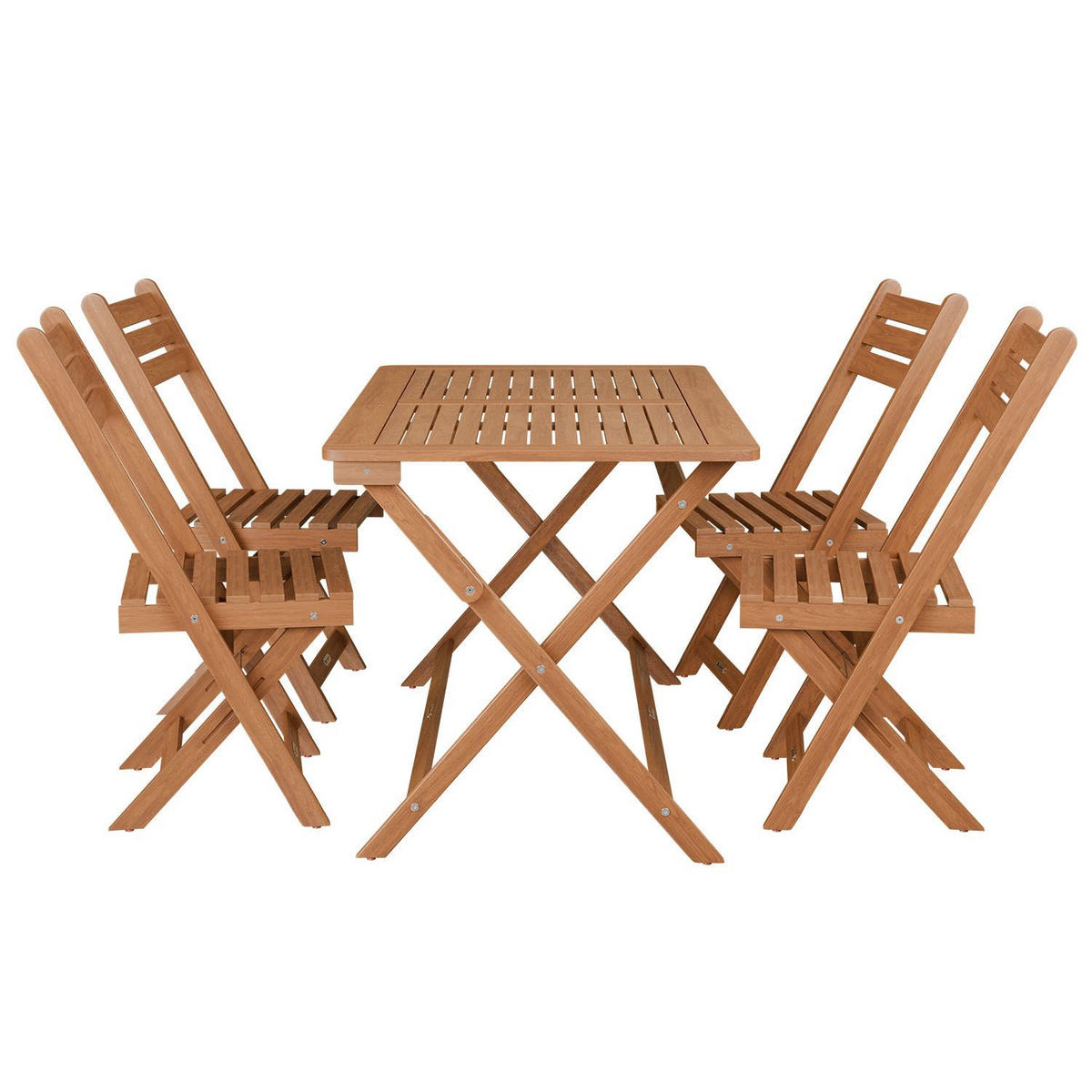 GARTENMÖBELSET Rimini 5-tlg 120x57,5 cm natur - Naturfarben, Holz - Juskys