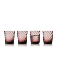 WASSERGLAS Vienna Purple 4er Set, Glas, Lila, 300 ml - Lila, Glas (0.3L) - Lyngby Glas