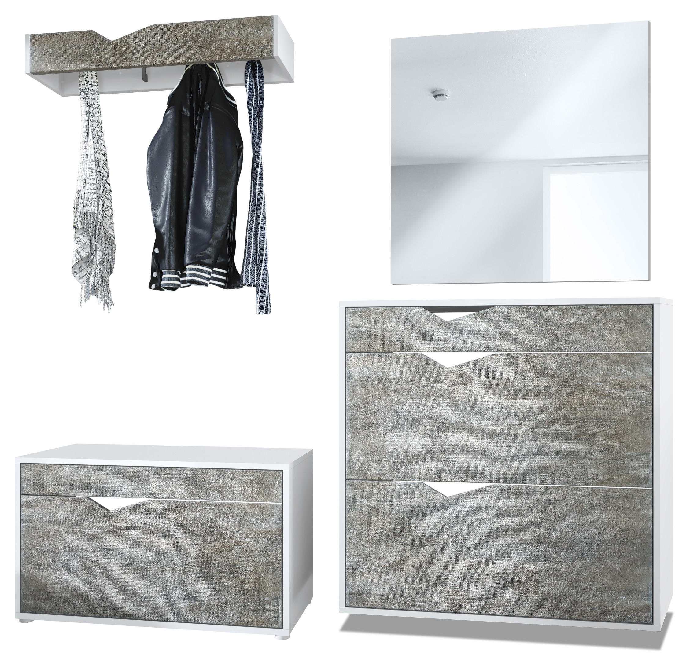 Vladon Garderobe Graubraun 190x185x33 cm