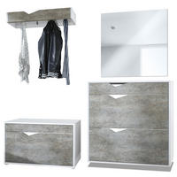 GARDEROBE Kolmio Fronten in Braun meliert - Graubraun, Holzwerkstoff (190/185/33cm) - Vladon