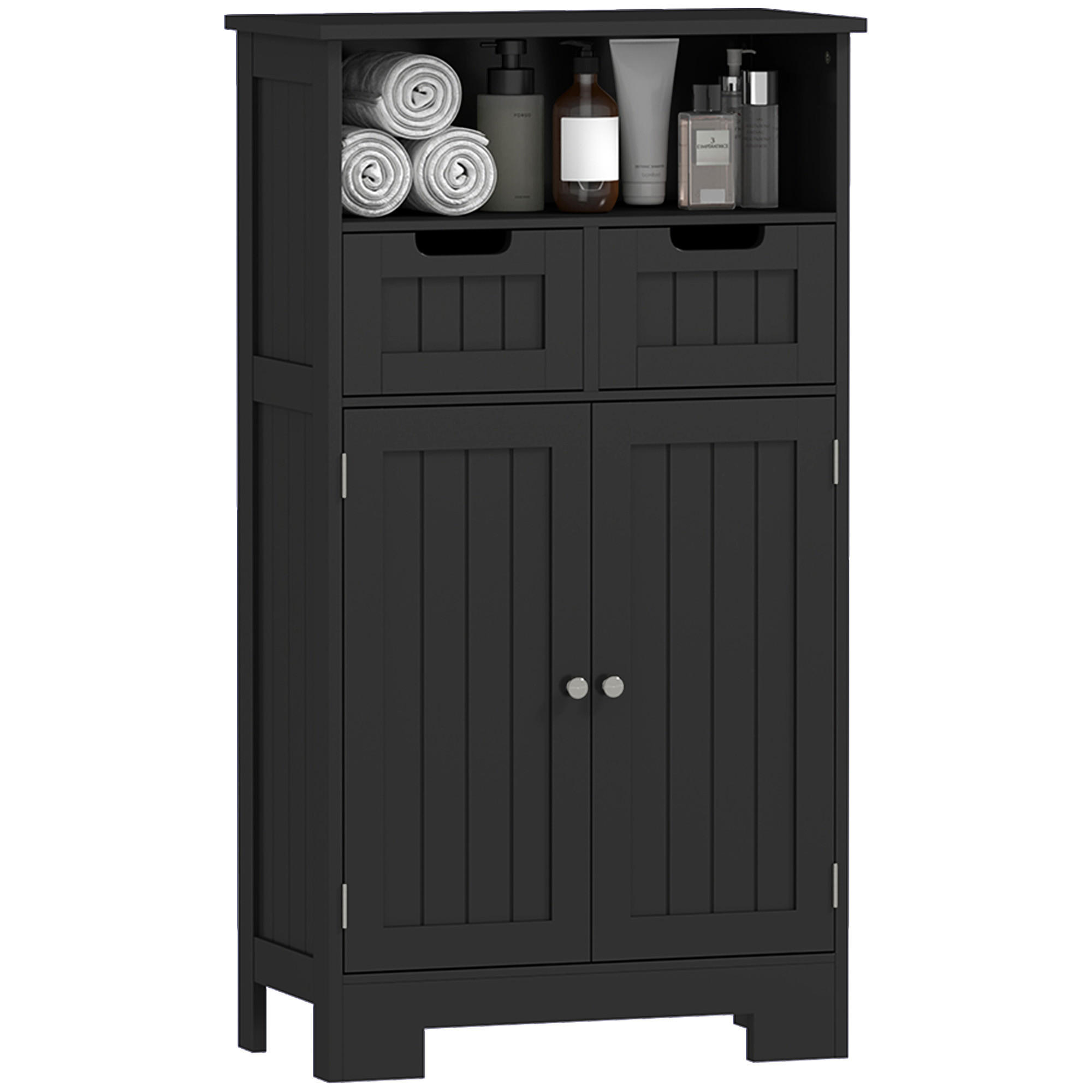 MIDISCHRANK DE-17328 Schwarz - Schwarz, Holzwerkstoff (30/108/60cm) - ComfortXL