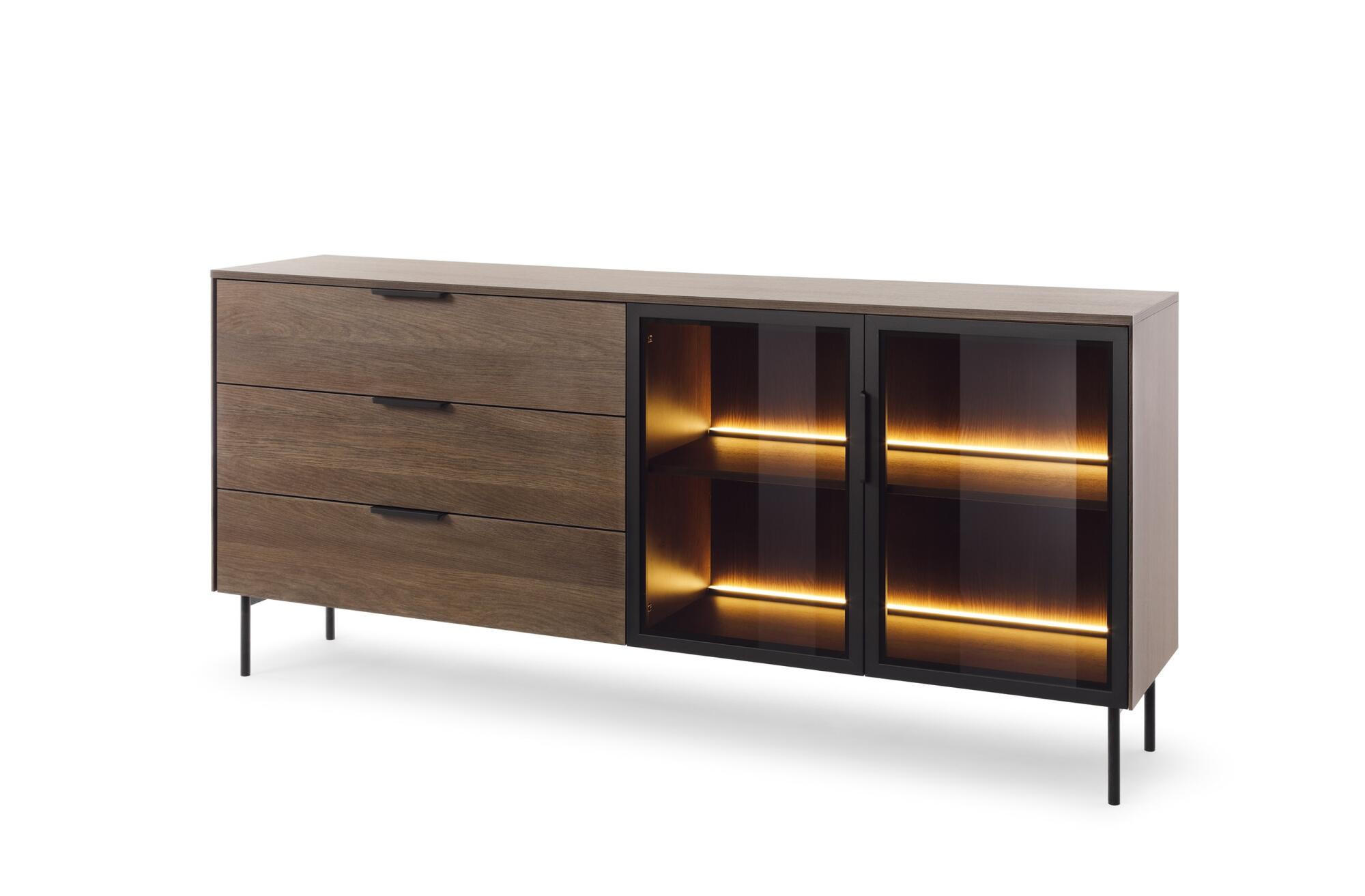 SIDEBOARD LUMI Braun 181x39x83 cm - Braun, Holzwerkstoff (181/83/39cm) - FURNLUX