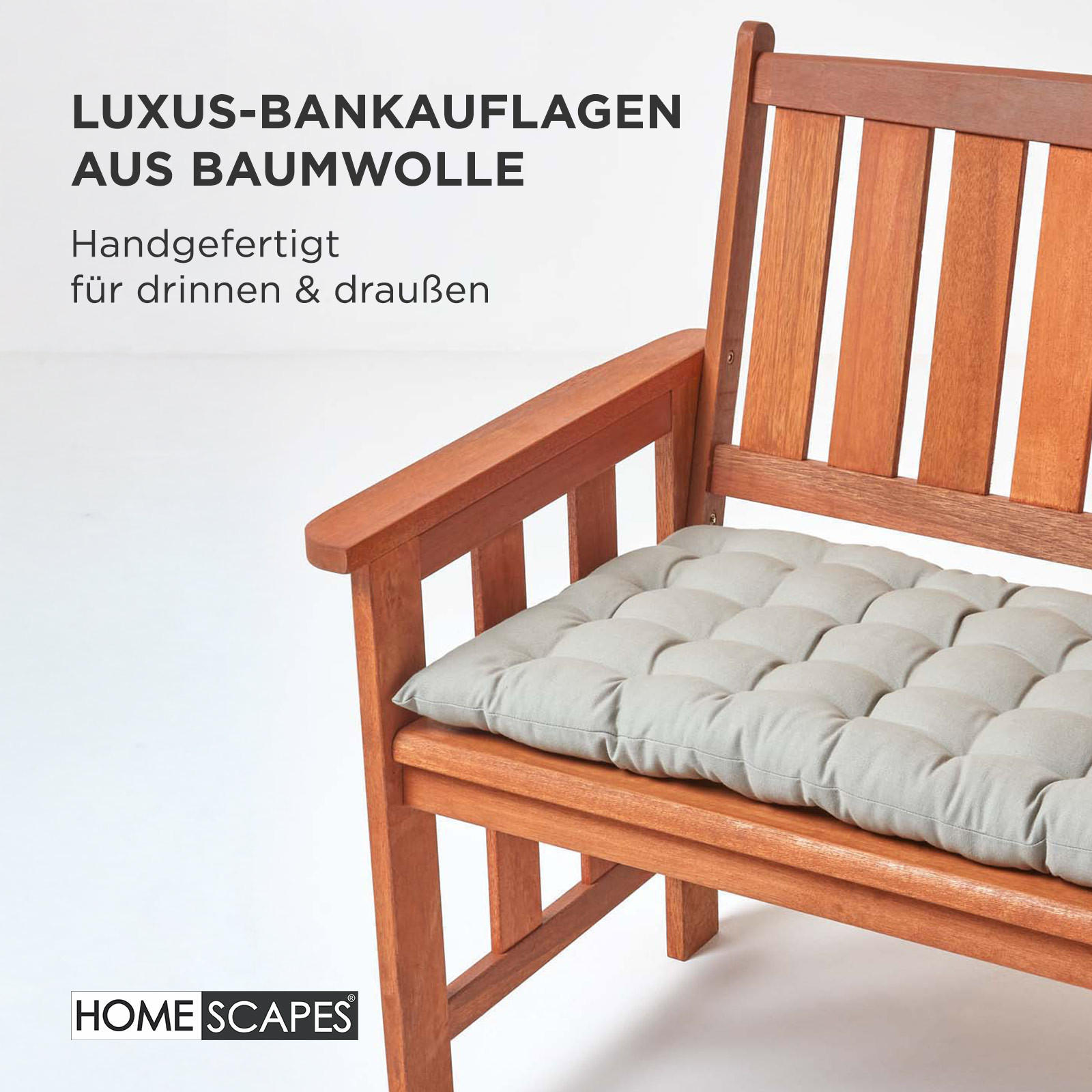 BANKAUFLAGE 3-Sitzer grau 143/48/5 cm - Grau, Textil (143/48/5cm) - Homescapes
