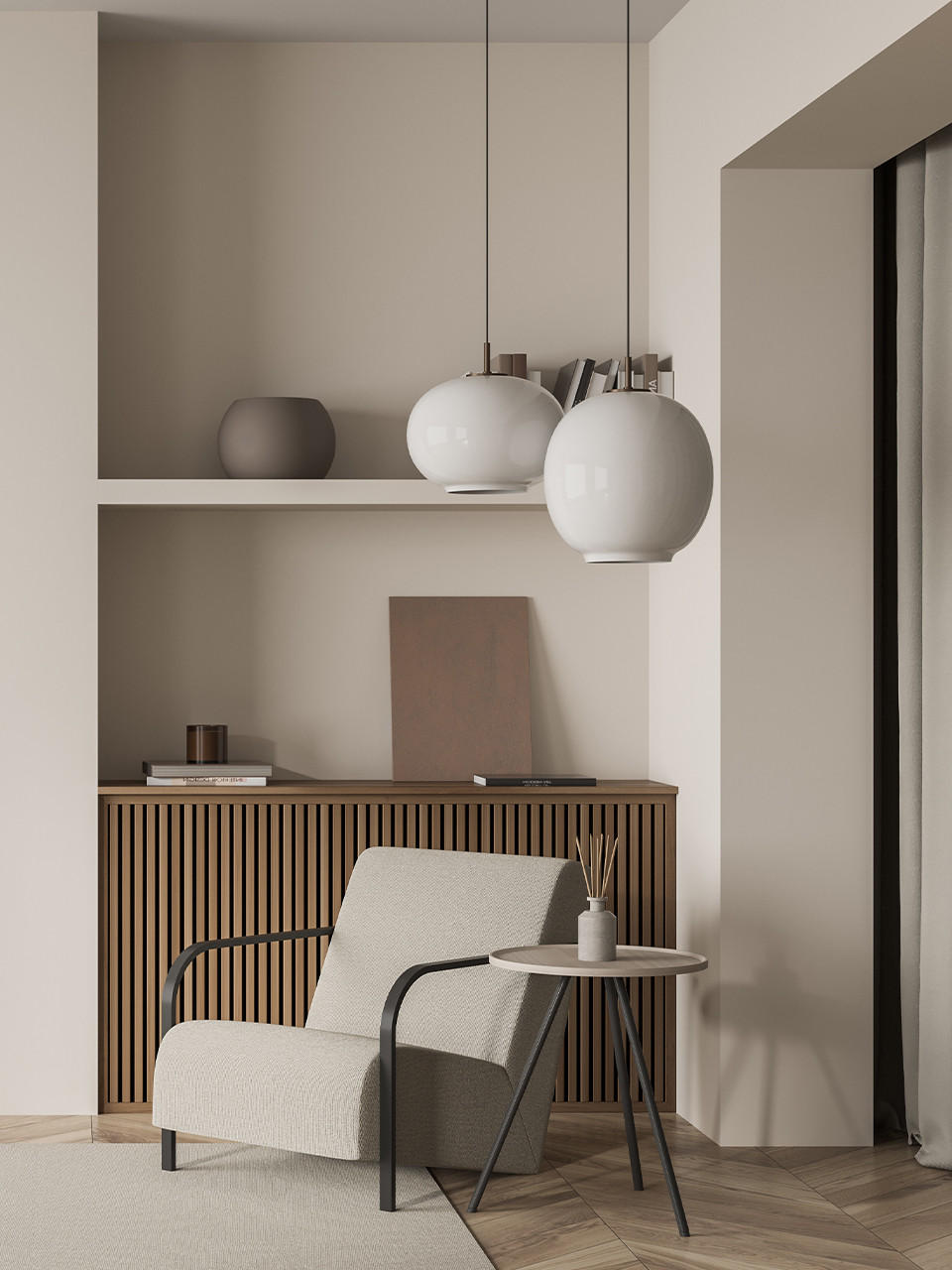 Wohnzimmer Modern hellgrauer Sessel
