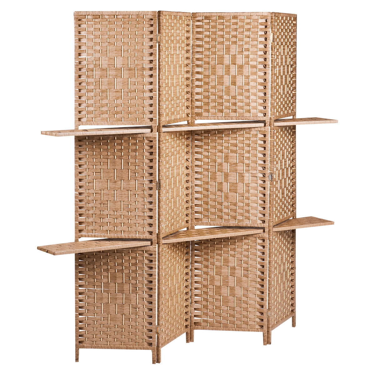 SEPARATOR DE CAMERĂ 4 piese maro 158/170 cm Trafoi - maro, lemn (158/170/7cm) - Beliani