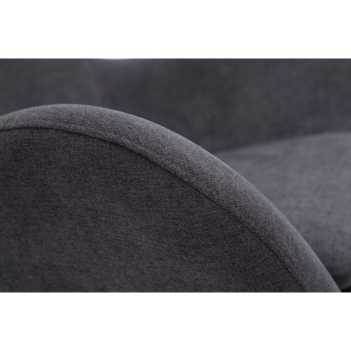 SCHAUKELSTUHL Design Grau Stoff Samteffekt ESKUA - Anthrazit, Textil (104/101/76cm) - Miliboo