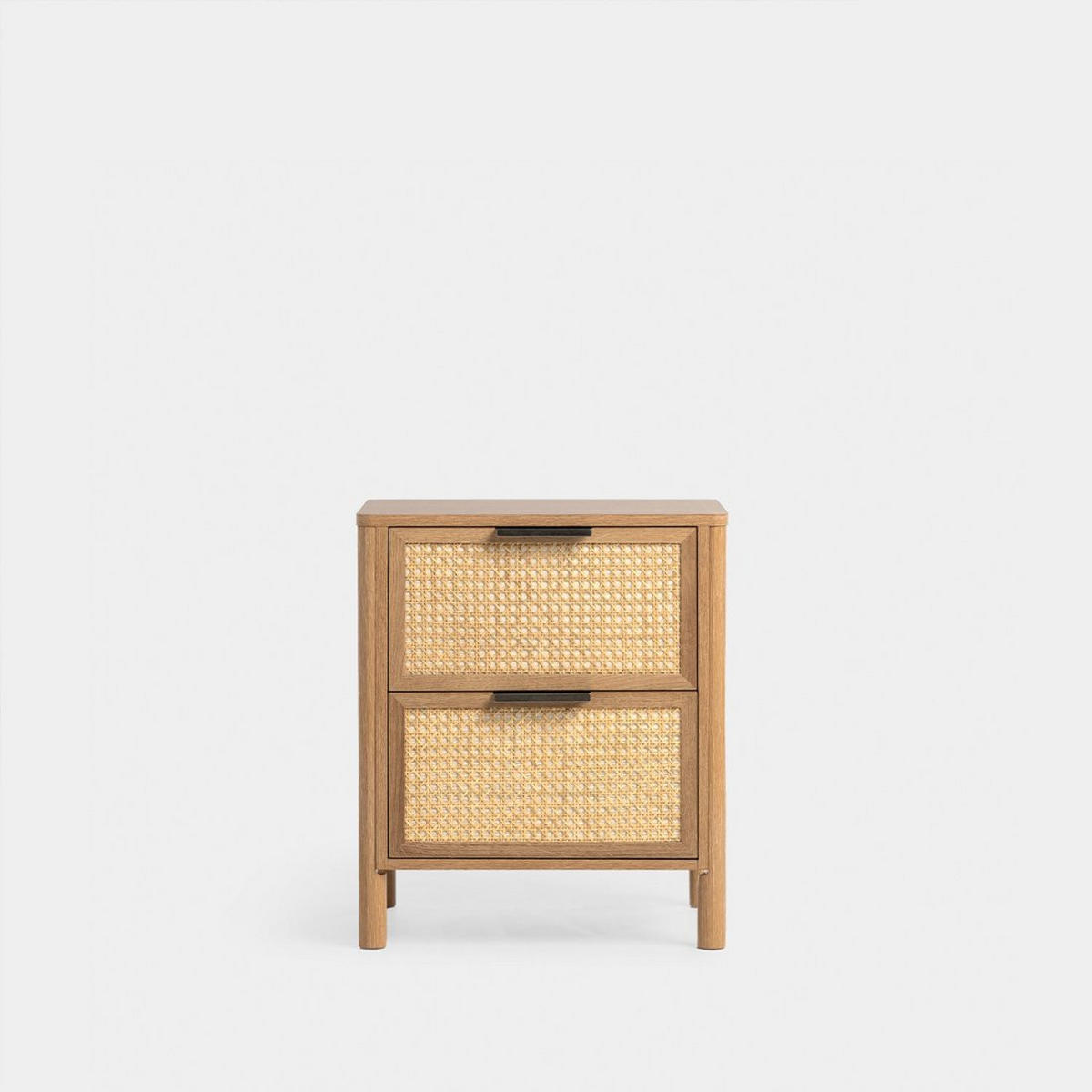 NACHTTISCH 2 SCHUBLADEN Bent Natürlich 47 cm x 55 cm - Naturfarben, Holzwerkstoff (47/55/40cm) - Klast Home