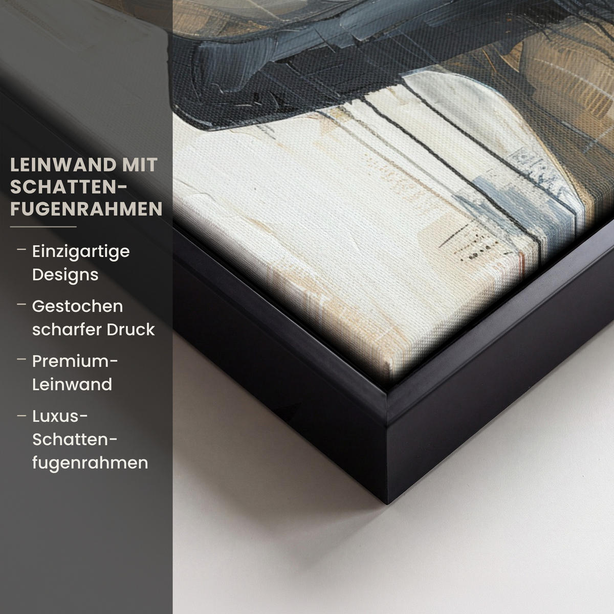 LEINWAND Bilder mit Rahmen - Abstrakt - Liebe - Schwarz und weiß - Modern - 30x40 - Schwarz, Textil (30/40cm) - MuchoWow