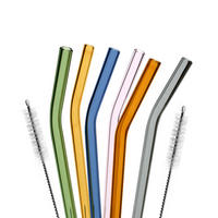GLAS-TRINKHALME 6er Set, bunt, Borosilikatglas - Multicolor, Glas (0.8/25cm) - bremermann