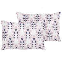 GARTENKISSEN 2er-Set Blattmotiv beige 40/60 cm Torretta - Creme, Textil (60/40cm) - Beliani
