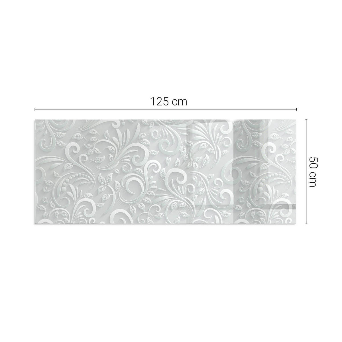 GLASPLATTE für Kamin 125x50 cm Grau - Grau, Glas (125/50/0.4cm) - ArtPrintCave