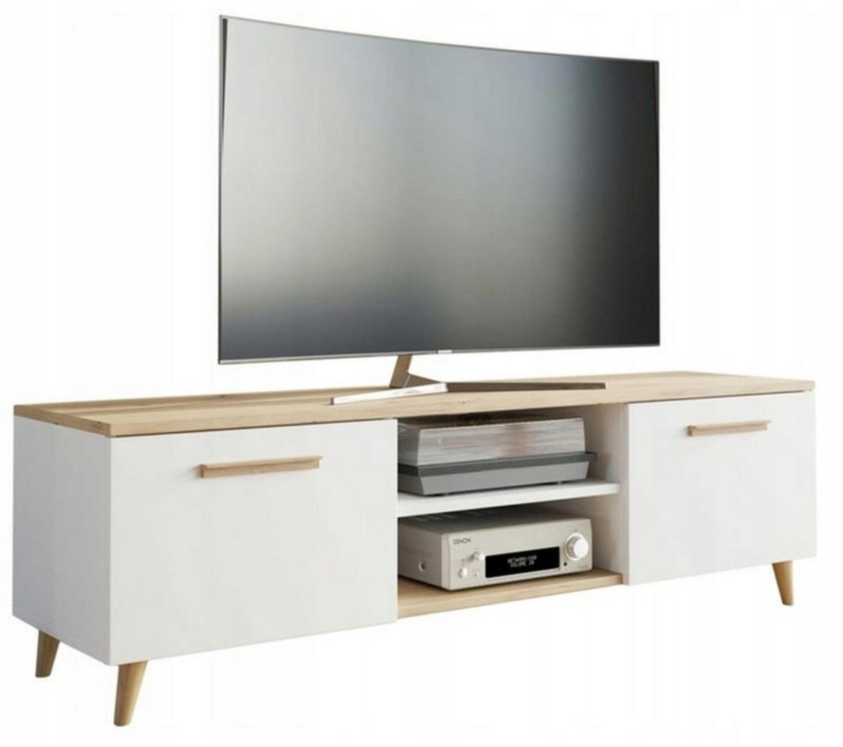 FERNSEHKOMMODE Bergen Weiß-Artisan Eiche 120/40/46 cm - Multicolor, Holzwerkstoff (120/46/40cm) - Matkam Möbel