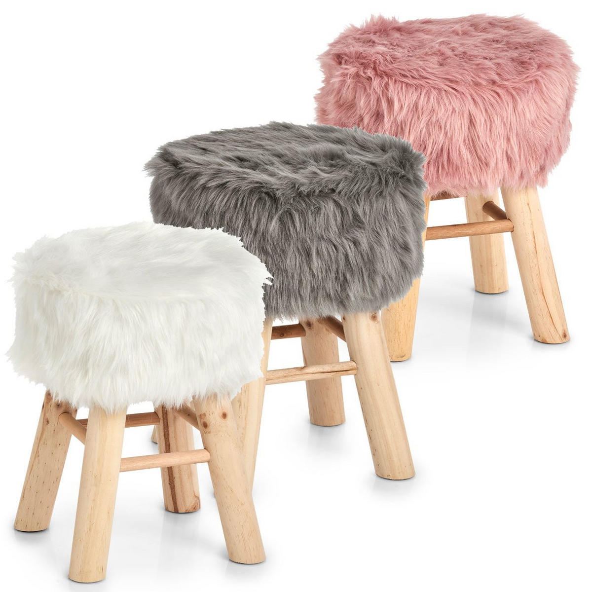 KINDERHOCKER Rosa - Rosa/Braun, Textil (29/39/29cm) - ZELLER