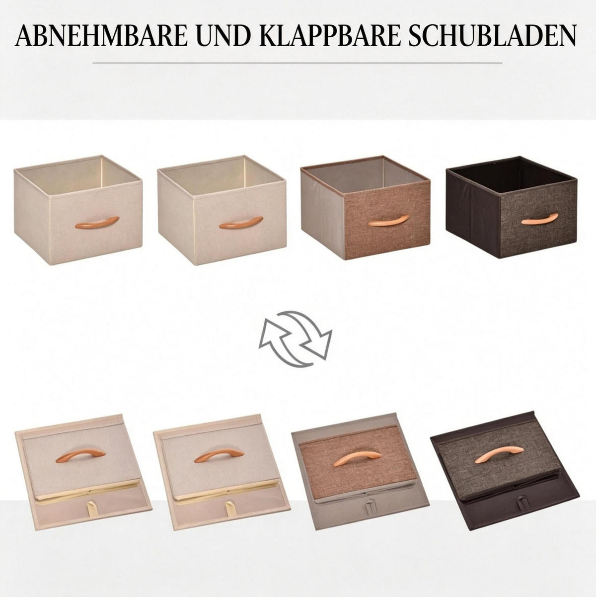 KOMMODE in Beige und Braun 31x29x99 cm mit 4 Stoffschubladen - Beige, Holzwerkstoff (29/99/31cm) - IVMEU