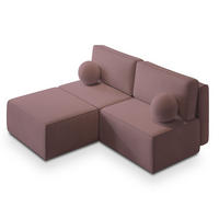 ROHOVÁ SEDAČKA VARNA šeříková - šedá/šeříková, dřevo/textil (196/158cm) - MASSENO